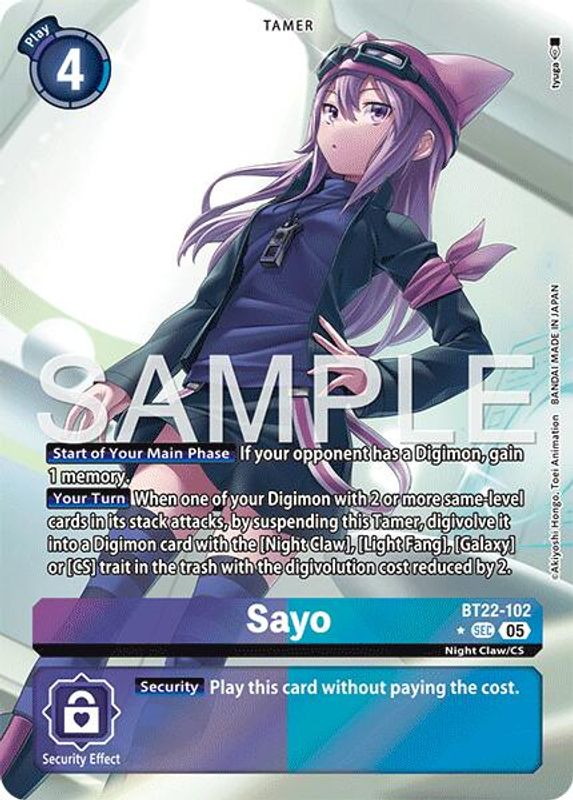 Sayo (Alternate Art) - BT22-102 - Secret Rare