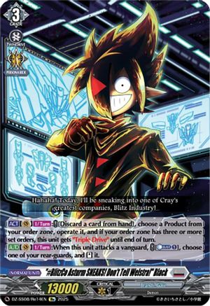 "#BlitzCo Asturm SNEAKS! Don't Tell Welstra!" Black - DZ-SS08/Re14EN - Special Reprint