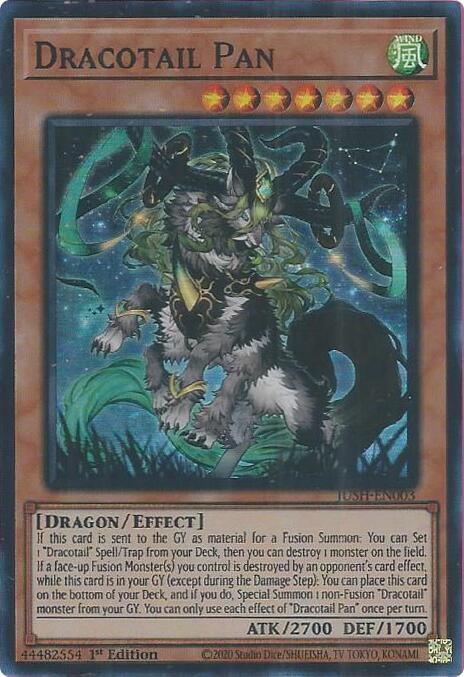 Dracotail Pan (SR) - JUSH-EN003 - Super Rare - 1st Edition