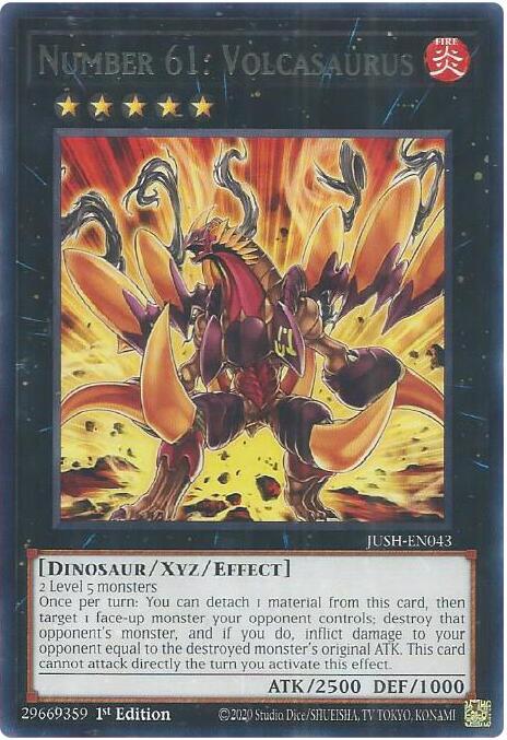 Number 61: Volcasaurus - JUSH-EN043 - Rare - 1st Edition
