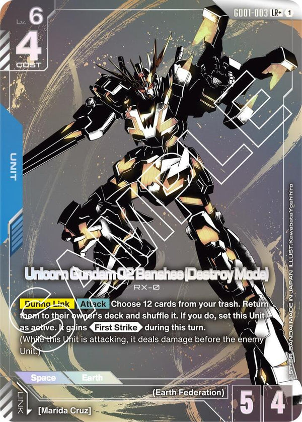 Unicorn Gundam 02 Banshee (Destroy Mode) (LR+) (Alternate Art) - GD01-003 - Legend Rare+