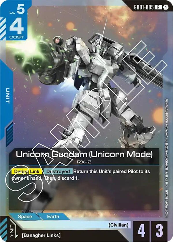 Unicorn Gundam (Unicorn Mode) (Launch Event) - GD01-005 - Rare
