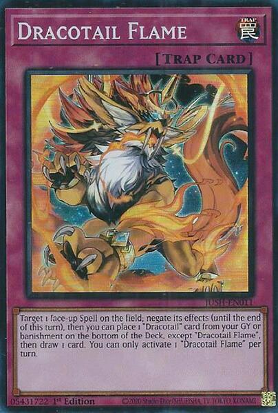 Dracotail Flame (SR) - JUSH-EN011 - Super Rare - 1st Edition