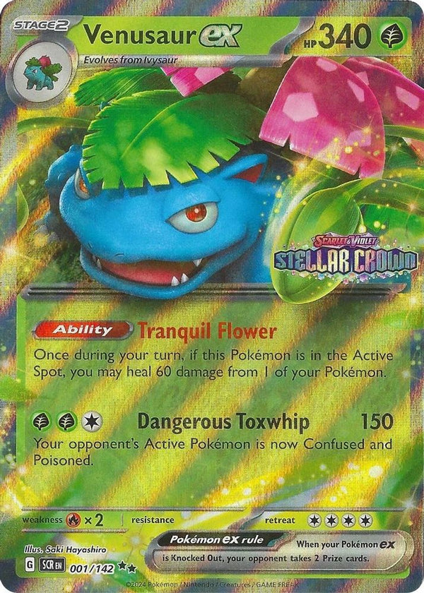Venusaur ex (Stellar Crown Stamp) - 001/142 - Double Rare