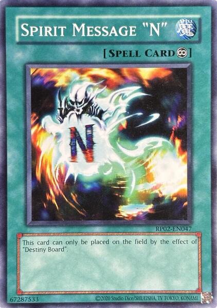 Spirit Message "N" (2020 Date Reprint) - RP02-EN047 - Common