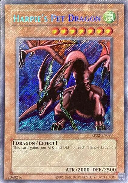 Harpie's Pet Dragon (2020 Date Reprint) - RP02-EN093 - Secret Rare