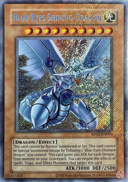 Blue-Eyes Shining Dragon (2020 Date Reprint) - RP02-EN096 - Secret Rare