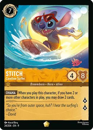 Stitch (Carefree Surfer) (Fabled Reprint) - 24/204 - Legendary