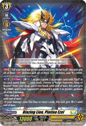 Blazing Lion, Platina Ezel - DZ-BT09/011EN - Triple Rare