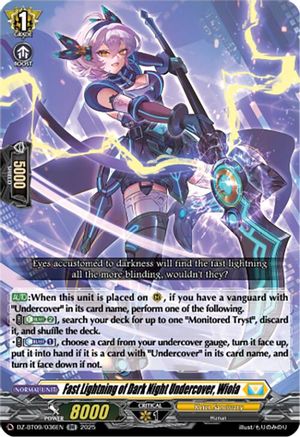 Fast Lightning of Dark Night Undercover, Wiola - DZ-BT09/036EN - Double Rare
