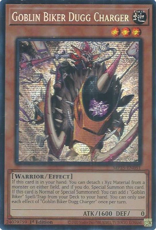 Goblin Biker Dugg Charger - MP25-EN051 - Prismatic Secret Rare - 1st Edition