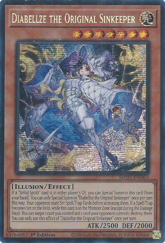 Diabellze the Original Sinkeeper - MP25-EN063 - Prismatic Secret Rare - 1st Edition