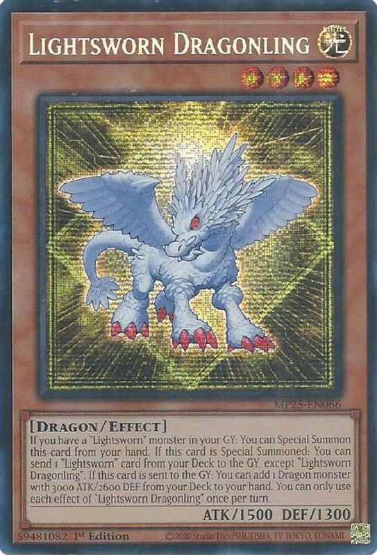 Lightsworn Dragonling - MP25-EN066 - Prismatic Secret Rare - 1st Edition
