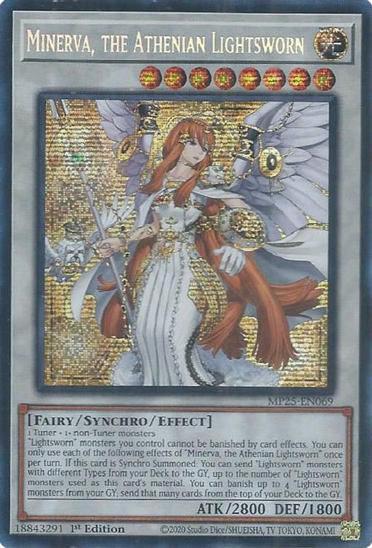 Minerva, the Athenian Lightsworn - MP25-EN069 - Prismatic Secret Rare - 1st Edition