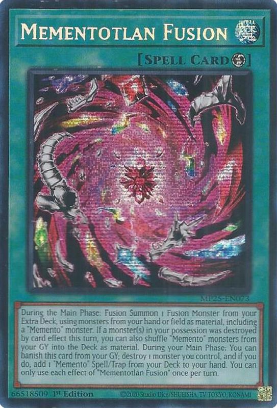 Mementotlan Fusion - MP25-EN073 - Prismatic Secret Rare - 1st Edition