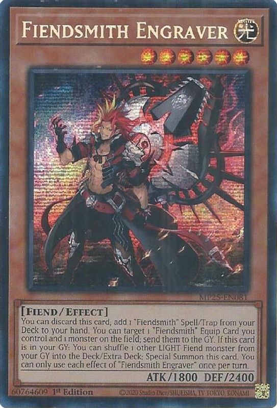 Fiendsmith Engraver - MP25-EN081 - Prismatic Secret Rare - 1st Edition