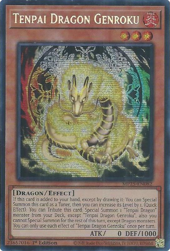 Tenpai Dragon Genroku - MP25-EN082 - Prismatic Secret Rare - 1st Edition