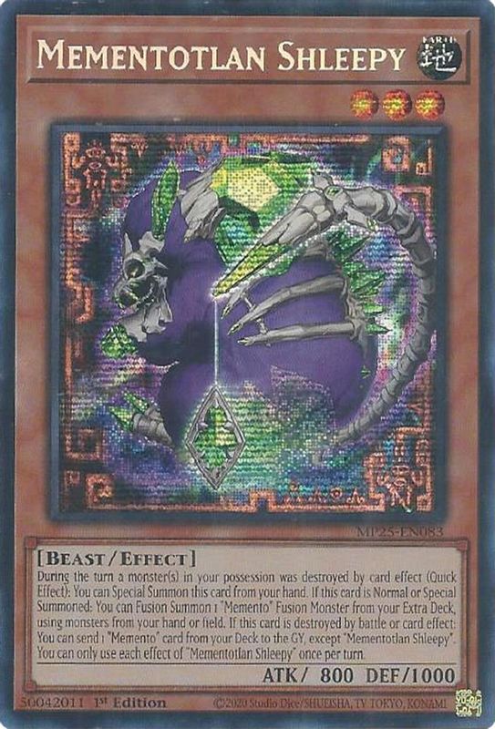 Mementotlan Shleepy - MP25-EN083 - Prismatic Secret Rare - 1st Edition