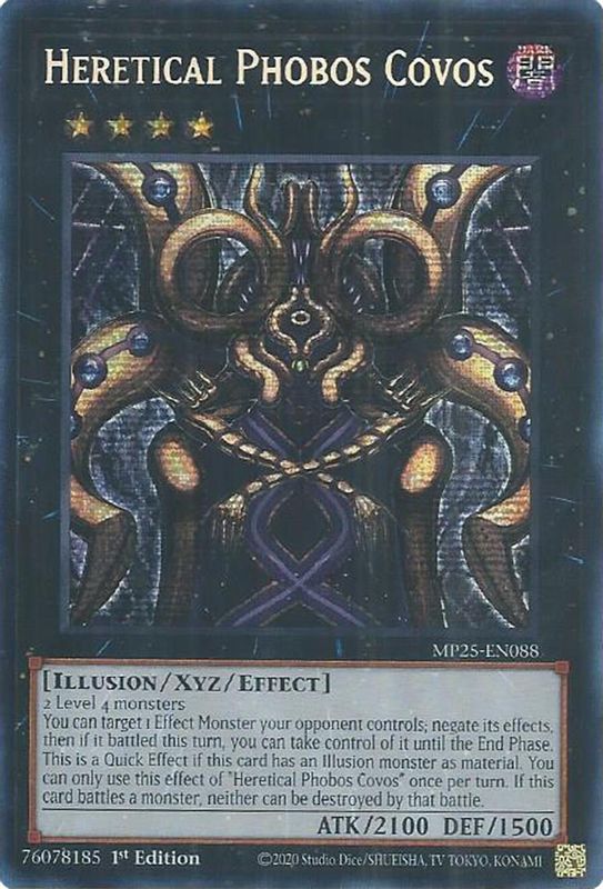 Heretical Phobos Covos - MP25-EN088 - Prismatic Secret Rare - 1st Edition