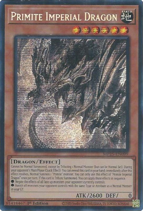 Primite Imperial Dragon - MP25-EN099 - Prismatic Secret Rare - 1st Edition
