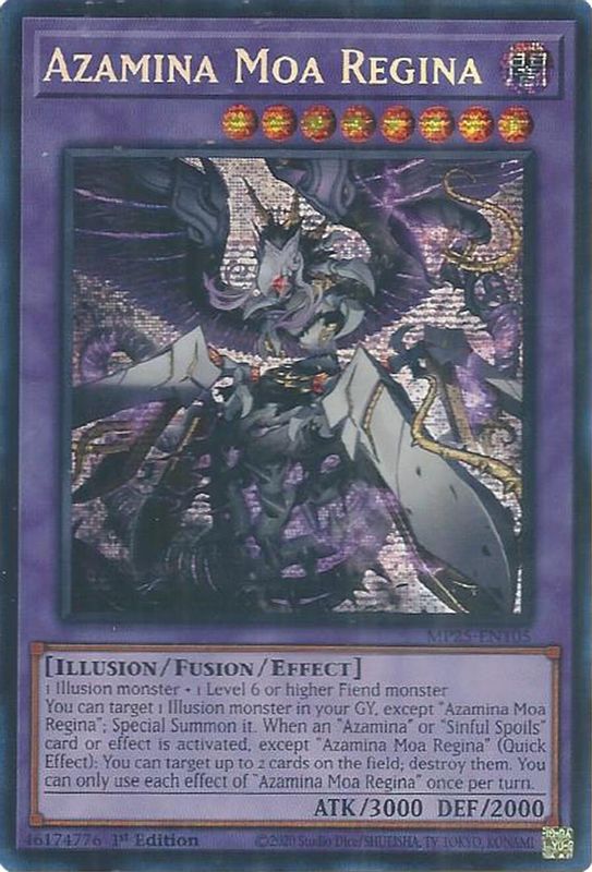 Azamina Moa Regina - MP25-EN105 - Prismatic Secret Rare - 1st Edition