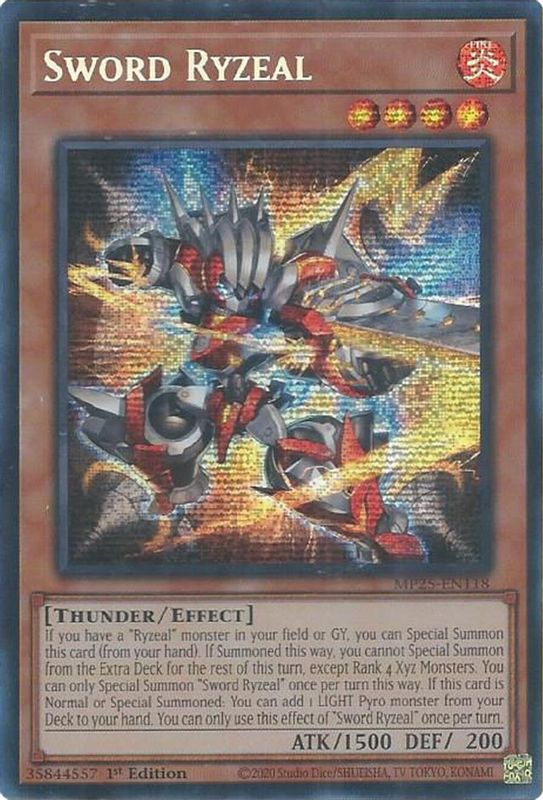 Sword Ryzeal - MP25-EN118 - Prismatic Secret Rare - 1st Edition