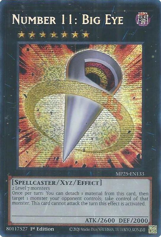 Number 11: Big Eye - MP25-EN133 - Prismatic Secret Rare - 1st Edition