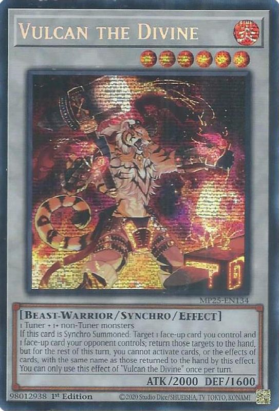 Vulcan the Divine - MP25-EN134 - Prismatic Secret Rare - 1st Edition