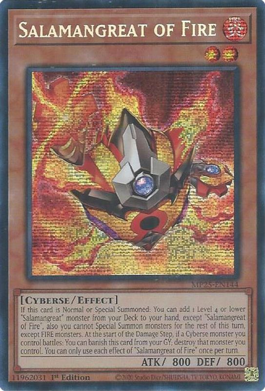 Salamangreat of Fire - MP25-EN144 - Prismatic Secret Rare - 1st Edition