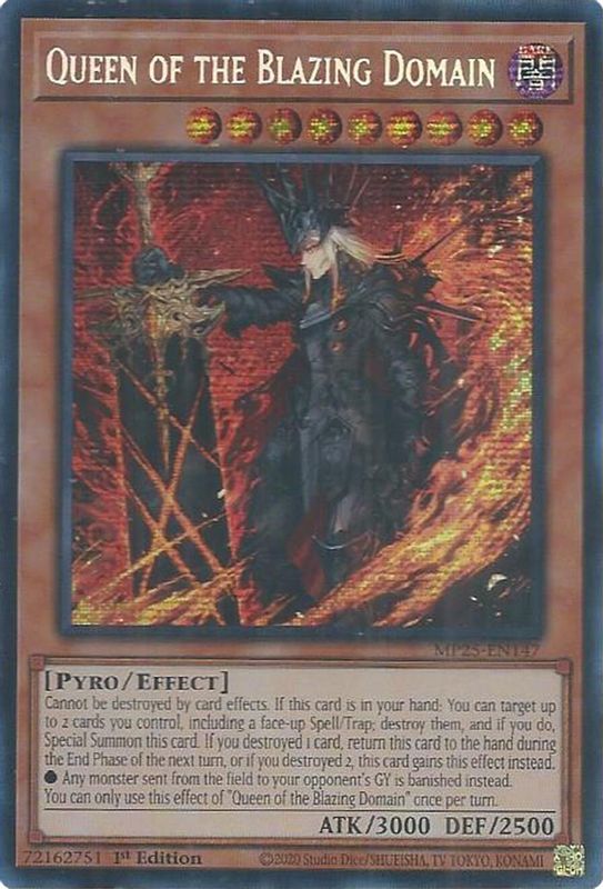 Queen of the Blazing Domain - MP25-EN147 - Prismatic Secret Rare - 1st Edition