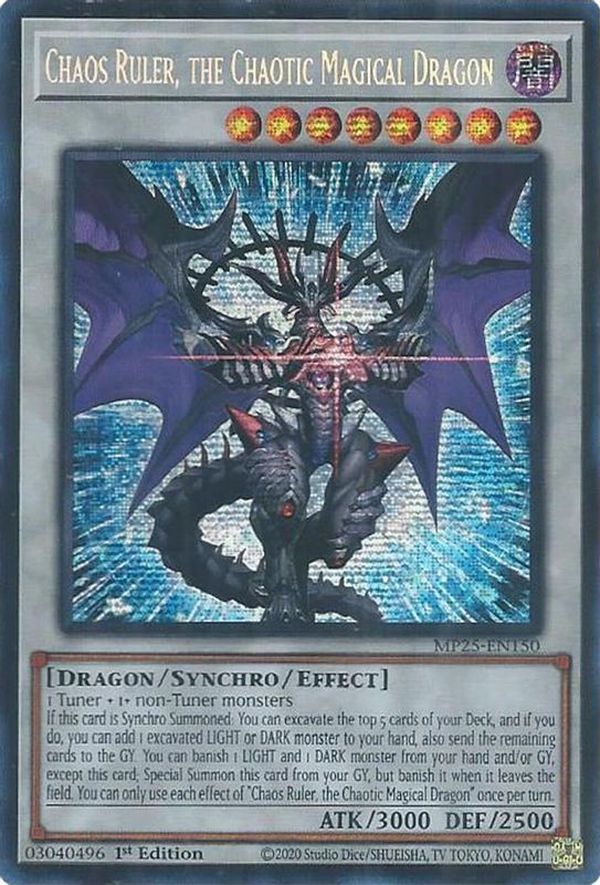 Chaos Ruler, the Chaotic Magical Dragon - MP25-EN150 - Prismatic Secret Rare - 1st Edition