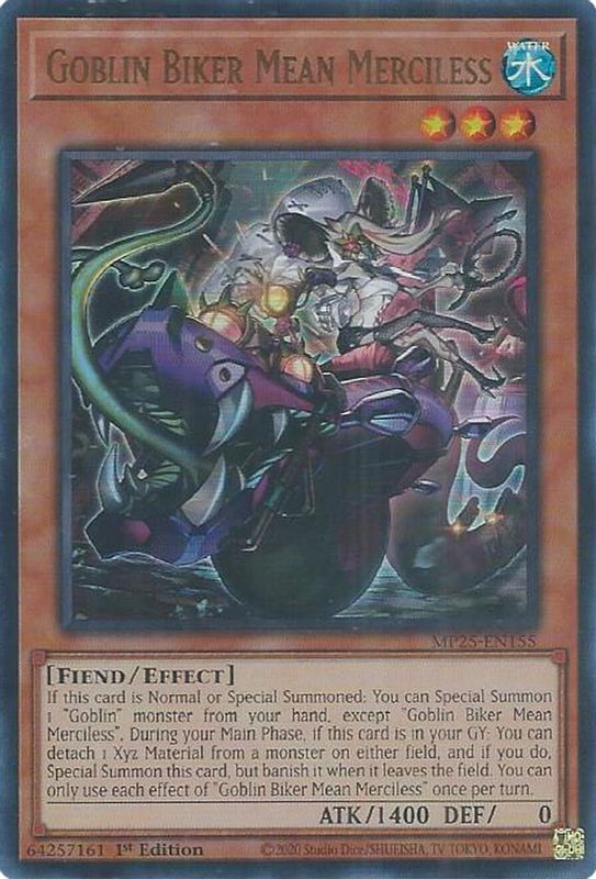 Goblin Biker Mean Merciless - MP25-EN155 - Ultra Rare - 1st Edition