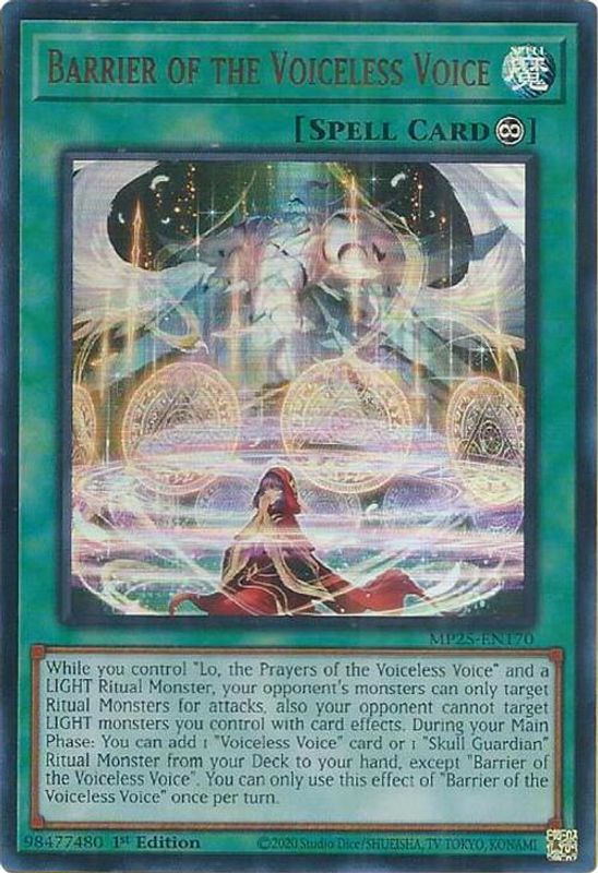 Barrier of the Voiceless Voice - MP25-EN170 - Ultra Rare - 1st Edition