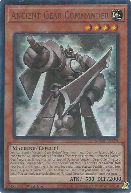 Ancient Gear Commander - MP25-EN179 - Ultra Rare - 1st Edition
