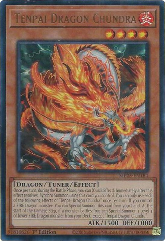 Tenpai Dragon Chundra - MP25-EN184 - Ultra Rare - 1st Edition