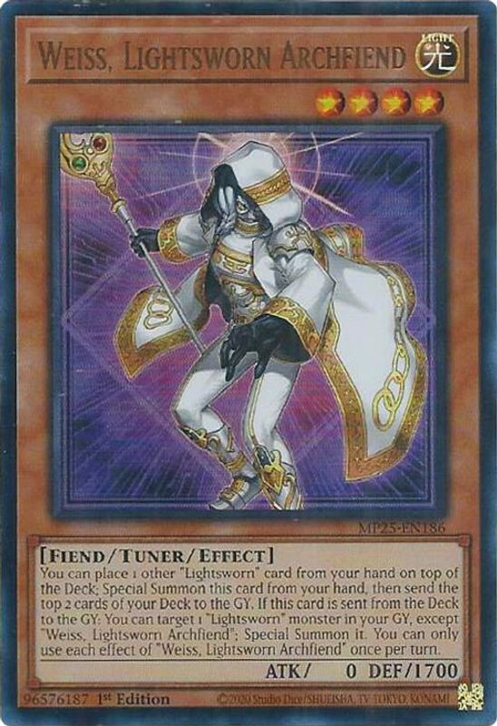 Weiss, Lightsworn Archfiend - MP25-EN186 - Ultra Rare - 1st Edition