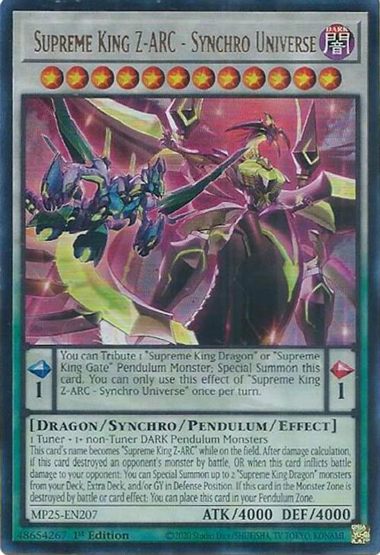 Supreme King Z-ARC - Synchro Universe - MP25-EN207 - Ultra Rare - 1st Edition