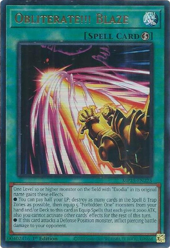 Obliterate!!! Blaze - MP25-EN225 - Ultra Rare - 1st Edition