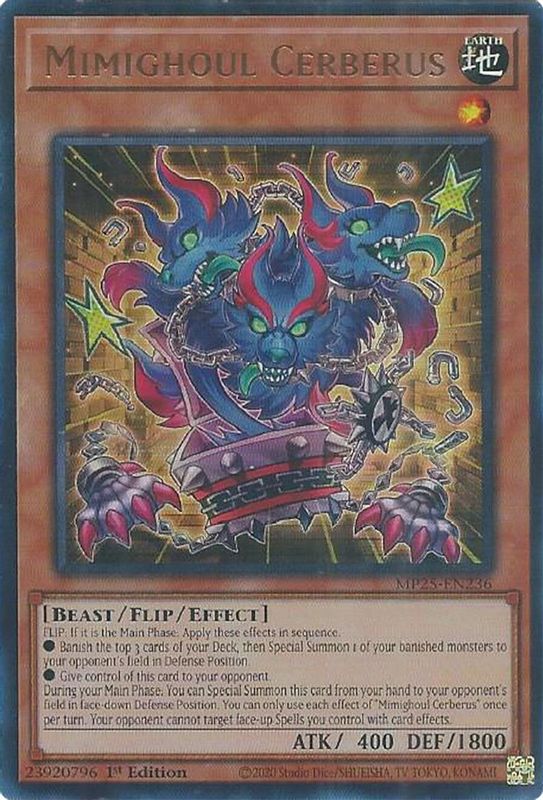 Mimighoul Cerberus - MP25-EN236 - Ultra Rare - 1st Edition