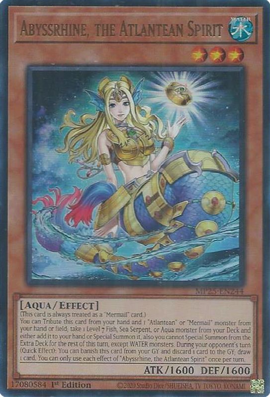 Abyssrhine, the Atlantean Spirit - MP25-EN244 - Ultra Rare - 1st Edition