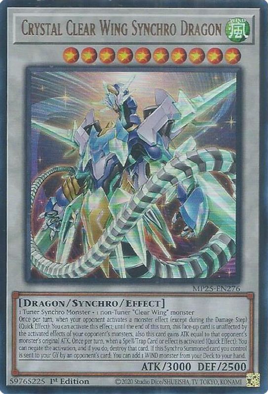 Crystal Clear Wing Synchro Dragon - MP25-EN276 - Ultra Rare - 1st Edition