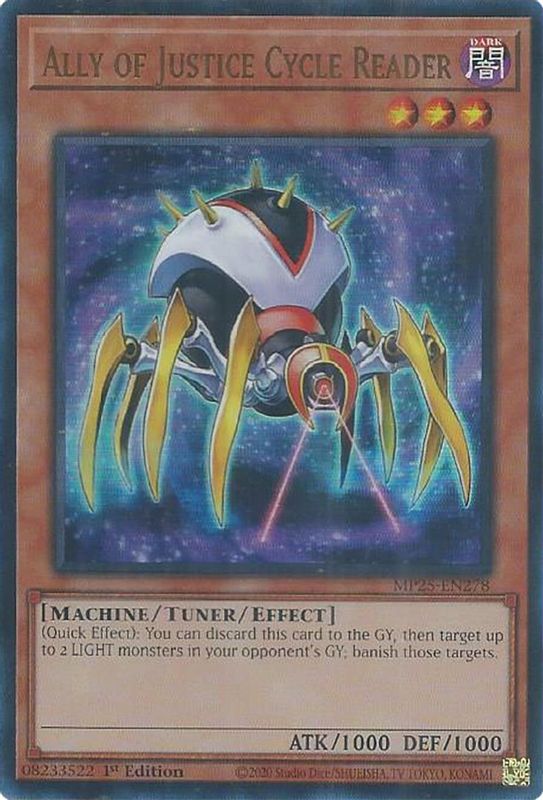 Ally of Justice Cycle Reader - MP25-EN278 - Ultra Rare - 1st Edition
