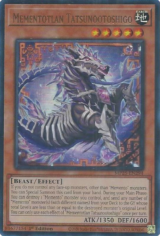 Mementotlan Tatsunootoshigo - MP25-EN294 - Ultra Rare - 1st Edition