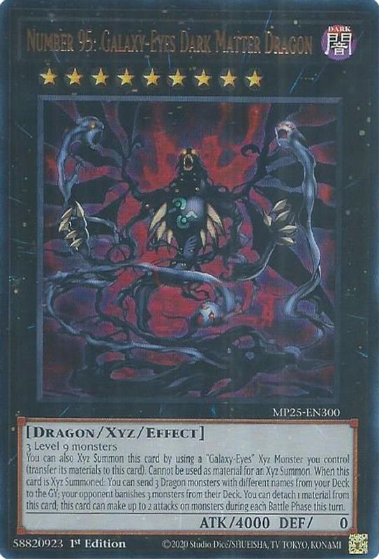 Number 95: Galaxy-Eyes Dark Matter Dragon - MP25-EN300 - Ultra Rare - 1st Edition