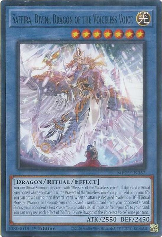 Saffira, Divine Dragon of the Voiceless Voice - MP25-EN352 - Common - 1st Edition
