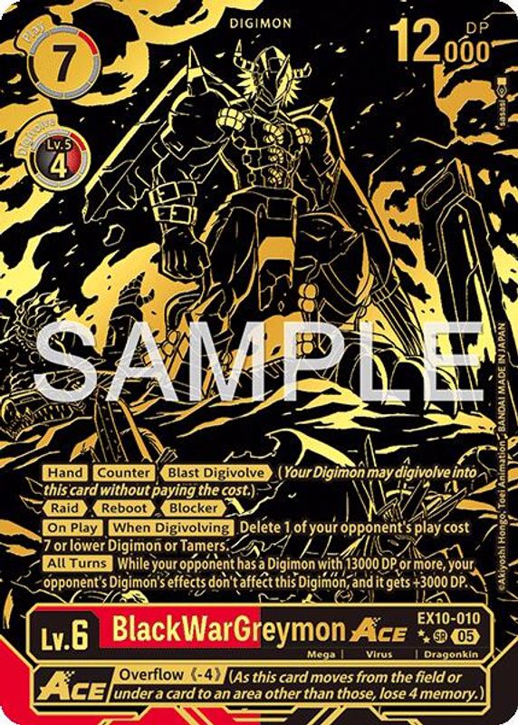 BlackWarGreymon ACE (Rare Pull) - EX10-010 - Super Rare