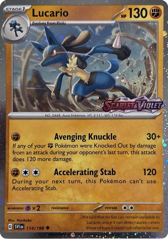 Lucario (Scarlet & Violet Stamp) - 114/198 - Uncommon