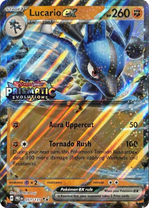 401 Games Canada - Lucario ex (Prismatic Evolutions Stamp) - 051/131 - Double Rare 401 Games Canada - Lucario ex (Prismatic Evolutions Stamp) - 051/131 - Double Rare