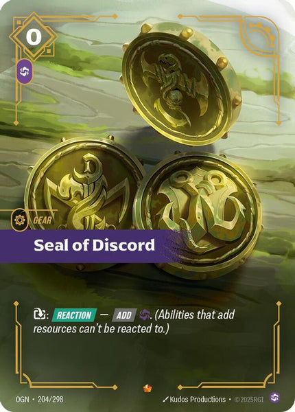 その他 Seal of Discord Seal of Discord (Overnumbered) - Spiritforged - Riftbound: League