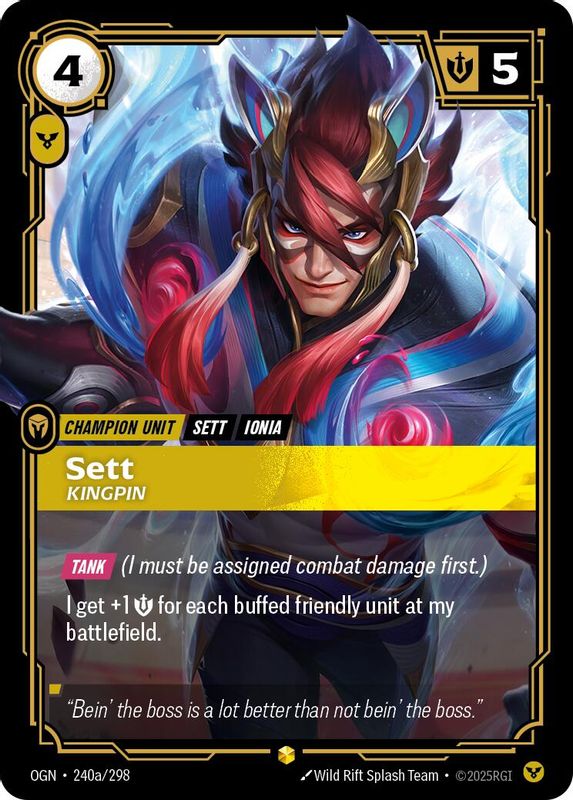 Sett - Kingpin (Alternate Art) - 240a/298 - Showcase